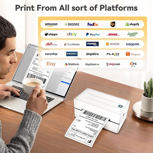 Bluetooth Thermal Shipping Label Printer, Wireless 4x6 Shipping Label - Picture 6 of 7